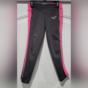 Girl's Tuff Rider Riding Pants Leggings with Pink Side Panels